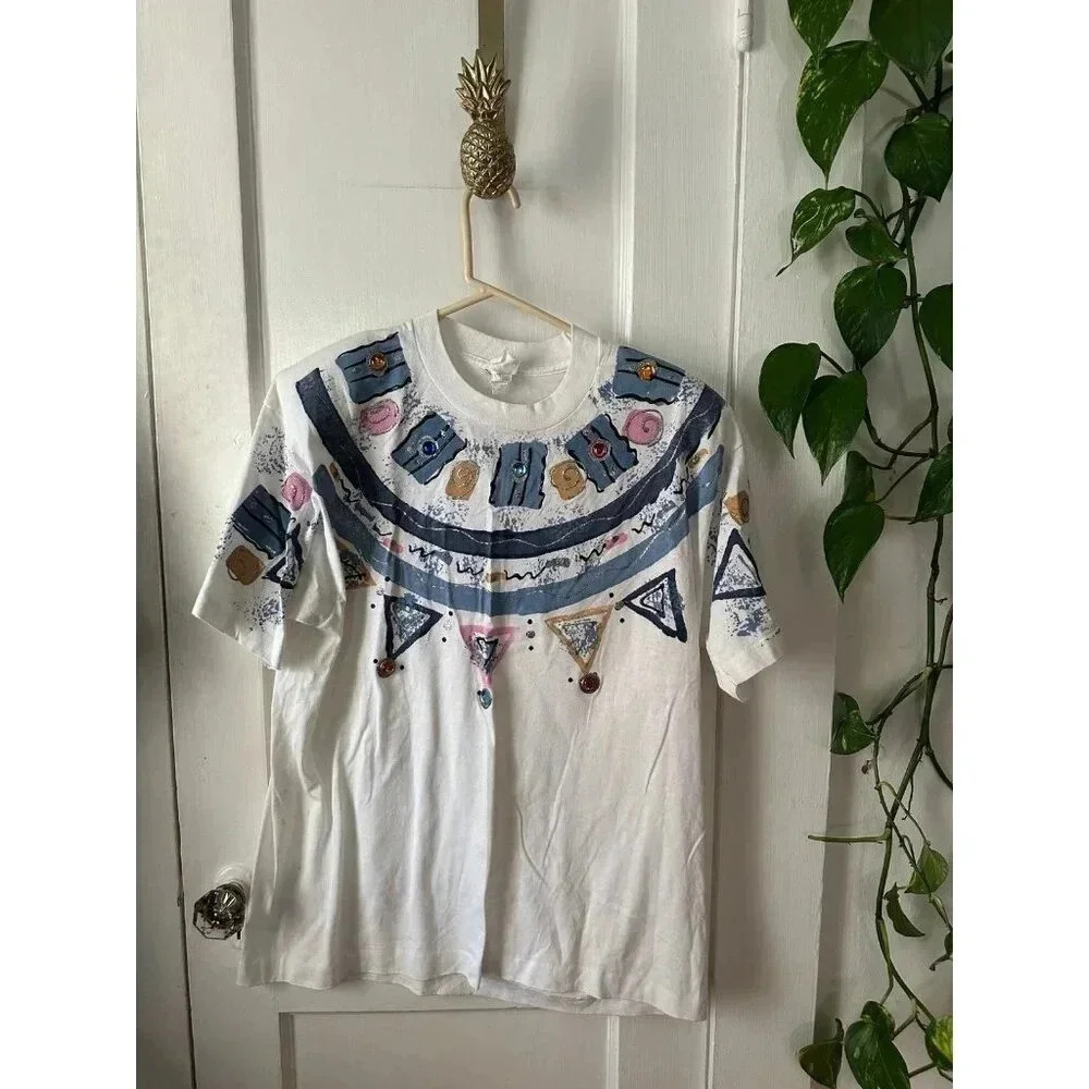 India Ink one size Women’s white abstract shirt